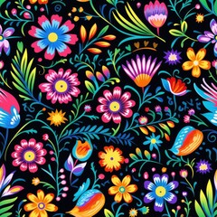 Abstract floral seamless pattern