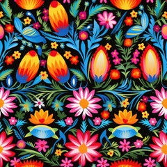 Abstract floral seamless pattern