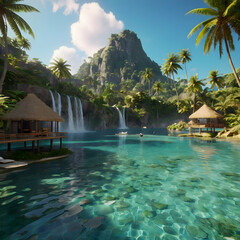 Obraz premium pool in resort