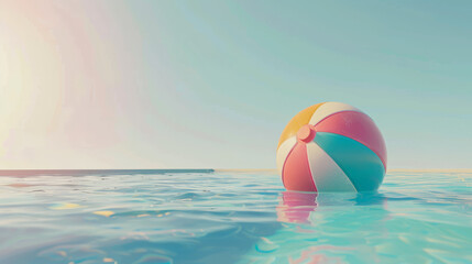 summer holidays background with colorful beach ball