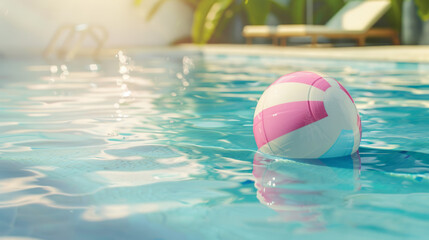 summer holidays background with colorful beach ball