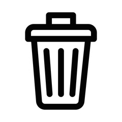 Vector illustration of a trash can icon. Perfect for representing waste, recycling, and garbage disposal concepts. Editable stroke.