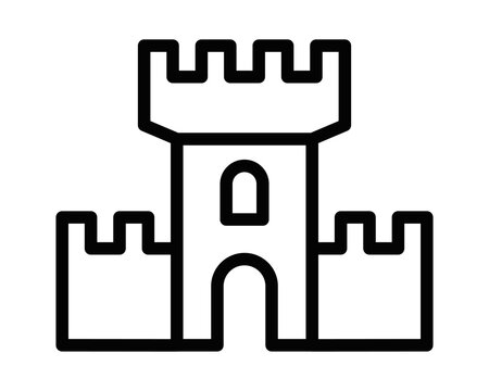 recommend clip art: Vector illustration of a castle icon. Perfect for representing architecture, history, and medieval concepts. Editable stroke.