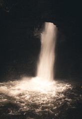 Huge waterfall in the Cueva del Esplendor (cave of splendor), Jardin (Jardín), Antioquia, Colombia.