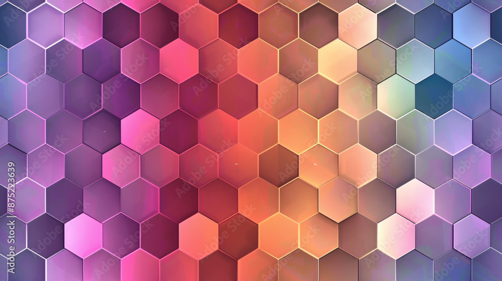 Poster modern and futuristic abstract background formed by colorful hexagons with gradient