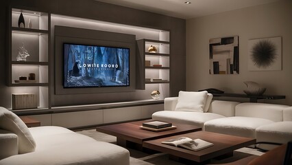 Modern living room with tv wall furniture