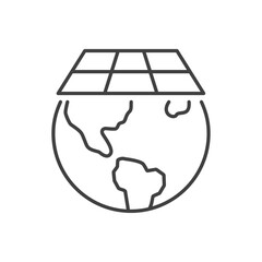 solar energy icon, green earth vector