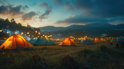 Scenic Camping Tent in a Romantic Atmosphere