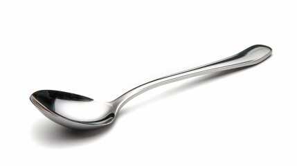 stainless steel spoon isolated on white background