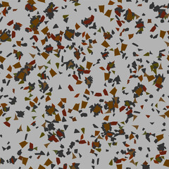 Obraz premium Seamless Venetian Terrazzo Pattern. Floor Abstract Irregular Vector Abstract Italian Design. Marble Rock Italian Texture. Gray Mosaic Brown Background. Terrazzo Color Trendy Material. Glass Art Print