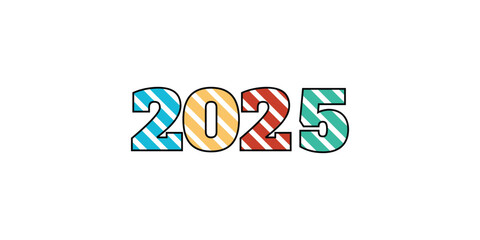 2025 Happy New Year logo design vector. colorful and trendy new year 2025 design template.