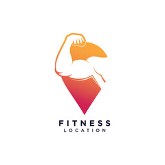 Fitness location with creative element style premium vector