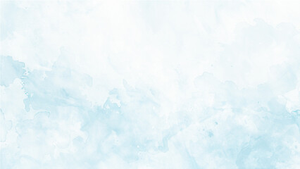 Blue light watercolor background, texture paper. Light sky blue watercolor background. Aquarelle paint paper textured canvas element for text design, greeting card, template. Hand painted blue sky and