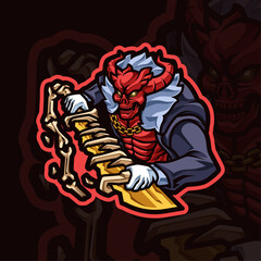 Devil Women Mascot Logo Design Illustration
