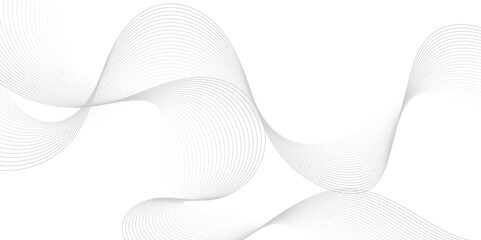 Gray  wave curve lines abstract background with flowing particles. Digital energy waves technology concept. Modern backdrop design for business, presentation, banner.