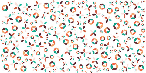 Abstract colorful geometric pattern in retro style background design. Geometric pattern vector squares and circles shape design banner.
