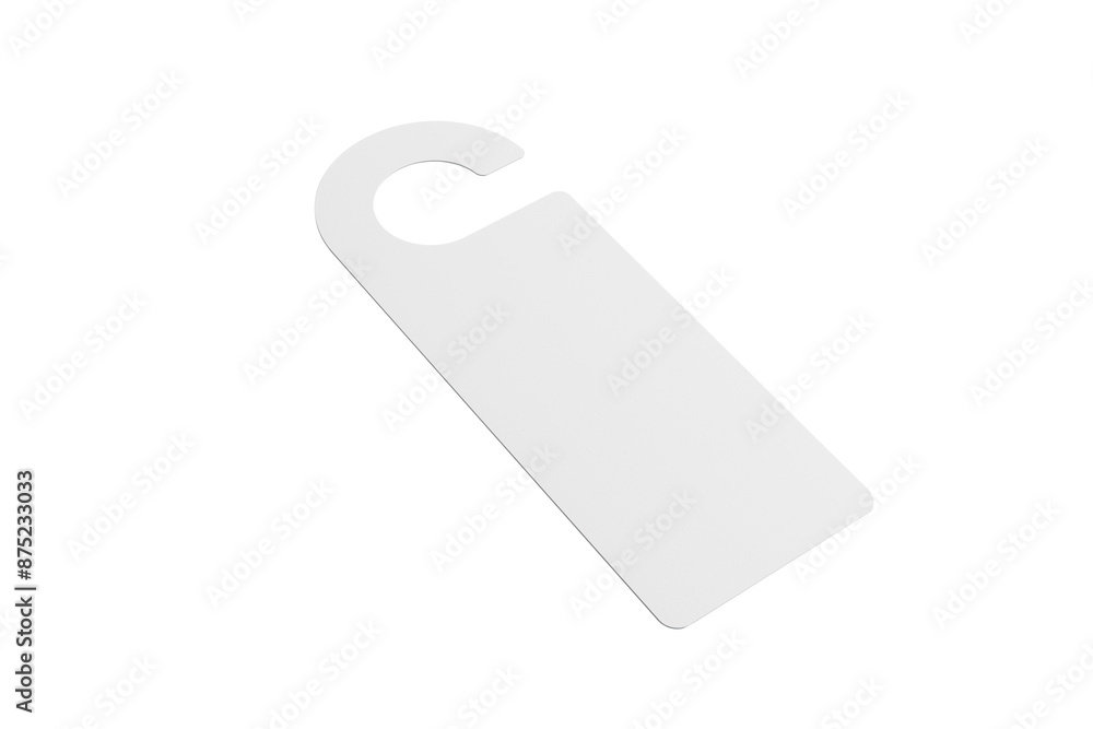 Poster a blank white door hanger on a white background, a simple design template for branding or informatio