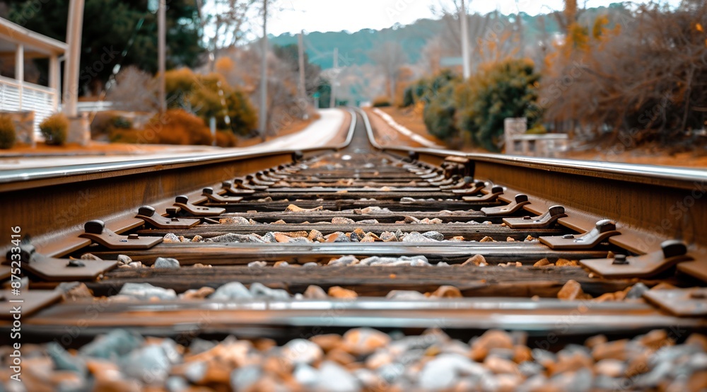 Poster railroad tracks in winter