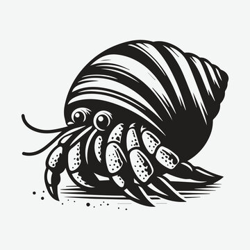 recommend clip art: Print Majestic Hermit Crab Silhouette: A Stunning Coastal Creature in Profile
