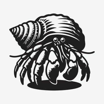 recommend clip art: Print Majestic Hermit Crab Silhouette: A Stunning Coastal Creature in Profile