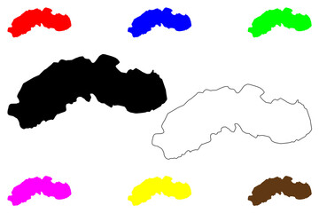 Joinville island (Antarctica) map vector illustration, scribble sketch Joinville map