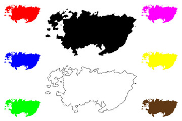 Lastovo island (Republic of Croatia, Adriatic Sea) map vector illustration, scribble sketch Lastovo map