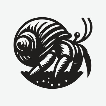 recommend clip art: Print Majestic Hermit Crab Silhouette: A Stunning Coastal Creature in Profile