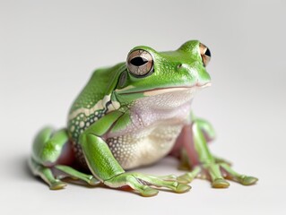 Obraz premium a Green Tree Frog in a sitting pose 