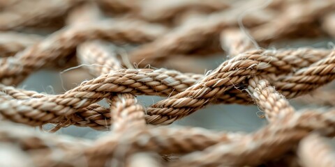 Close-up Image of Forager Creating Intricate Fishing Net from Plant Fiber. Concept Forager, Fishing Net, Plant Fiber, Close-up Image, Intricate Craftsmanship