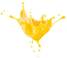 orange juice splash isolated on a white background. Clipping path. 3d render.