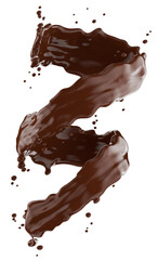 chocolate splash isolated on a white background. Clipping path. 3d render.