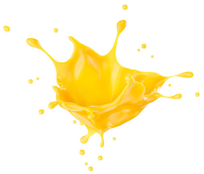 recommend clip art: orange juice splash isolated on a white background. Clipping path. 3d render.