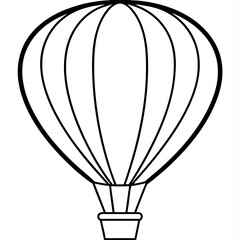 Obraz premium air balloon outline coloring book page line art illustration digital drawing