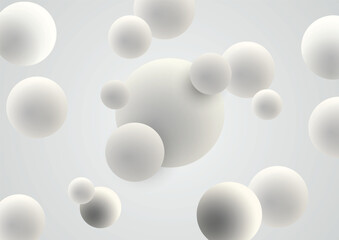 3d rendering of abstract ball in gray white colors