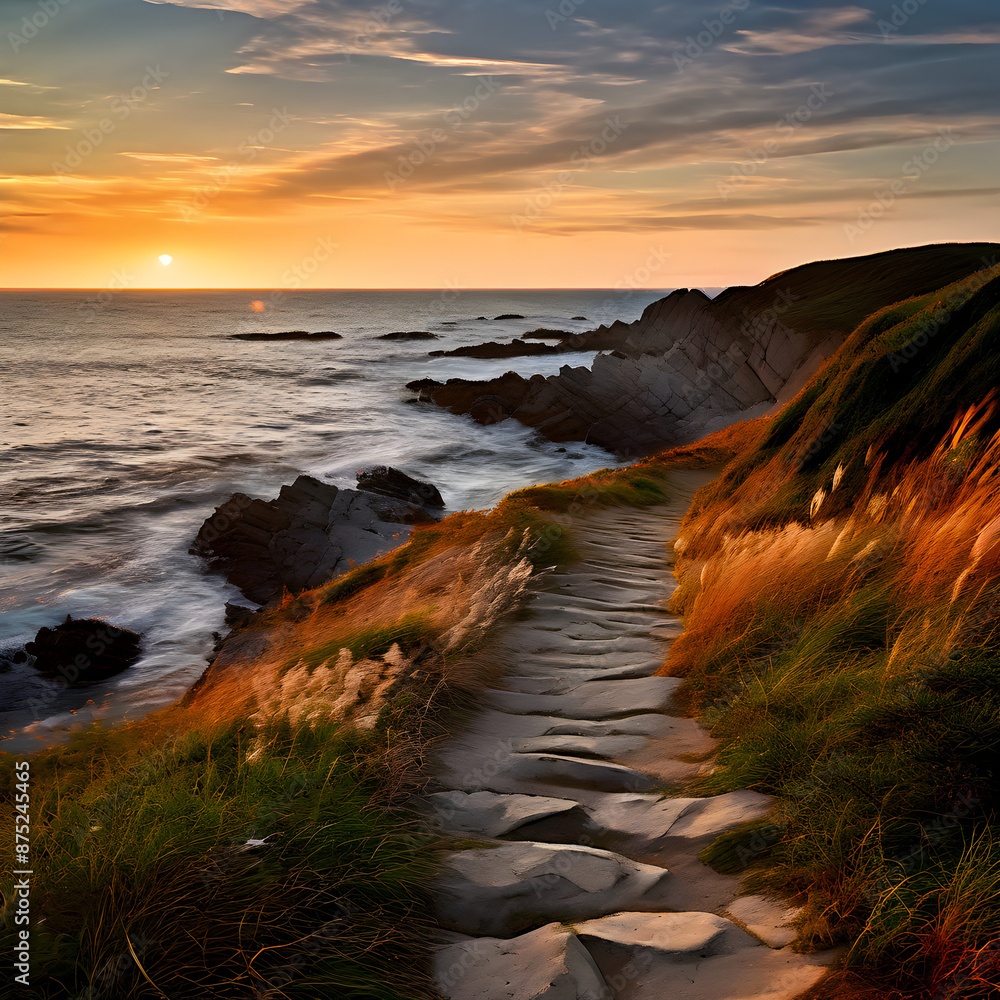 Wall mural hiking trail