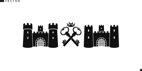 Old castle vector. Vintage style sign © Aleksei_7799