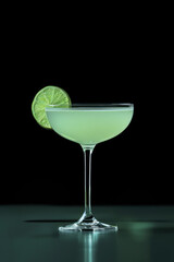 Refreshing lime cocktail with garnish