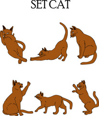 SET OF CAT DESIGNS FOR STICKERS, TAG, LABEL, BRANDING AND PACKAGING