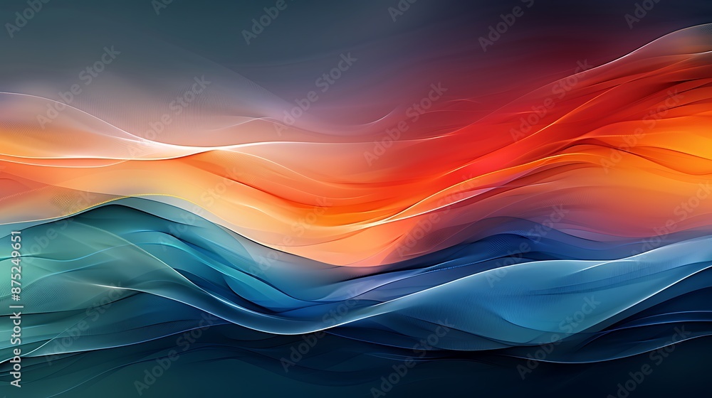 Poster create an abstract background representing inner strength, using a blend of warm and cool colors, sh