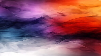 Obraz premium Create an abstract background representing inner strength, using a blend of warm and cool colors, showcasing a sunrise over a serene landscape, symbolizing new beginnings and hope.