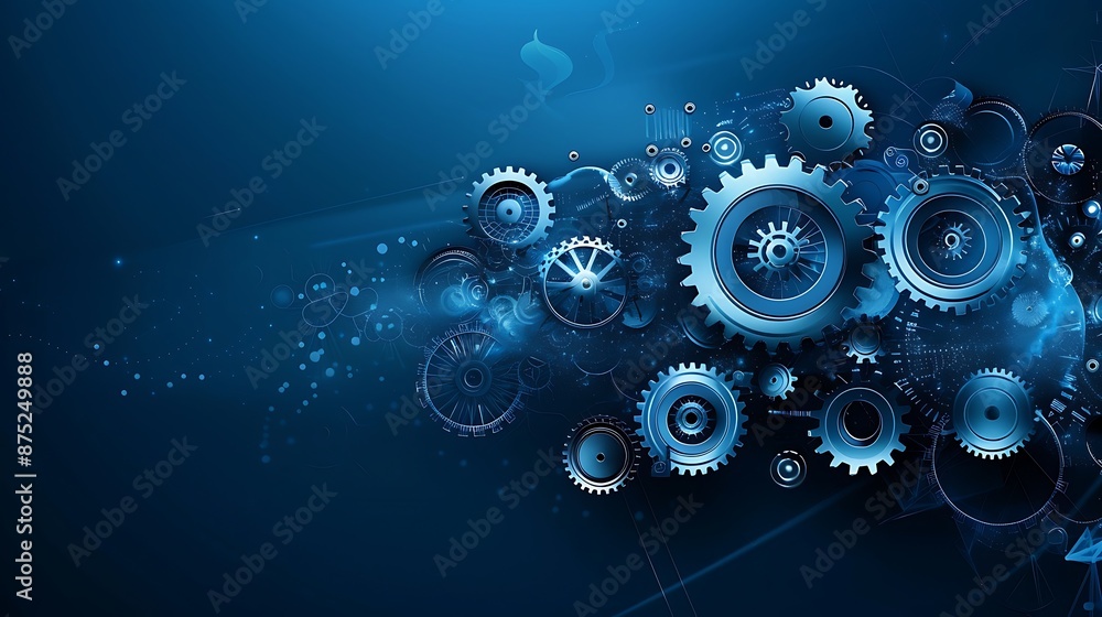 Aufkleber create an abstract background of gears and cogs working in harmony, symbolizing the inner workings o