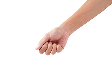 Hand holding something hand pose isolated transparent