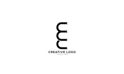 EE EC CE Abstract initial monogram letter alphabet logo design