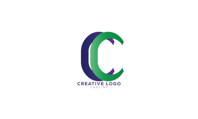 CC Abstract initial monogram letter alphabet logo design