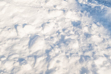 Snow background, close-up. Fresh snow texture for publication, poster, screensaver, wallpaper, postcard, banner, cover, post. High quality photography