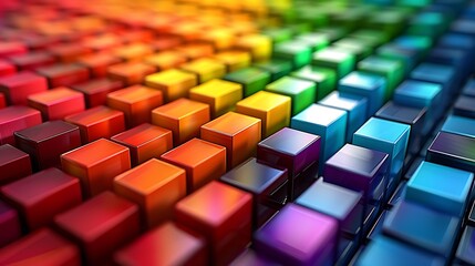 Fototapeta premium Bar charts with many colors going up and down for stock market investment or bright colorful banking charts