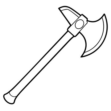 recommend clip art: axe outline coloring book page line art illustration digital drawing