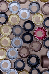 elements of various objects and metal products for design solutions, close-up