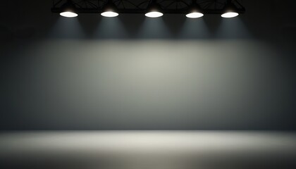 Empty black studio room, used as background for display your products