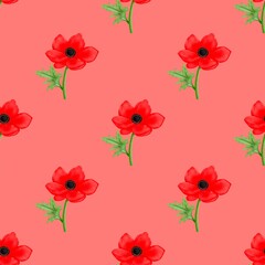 seamless pattern with poppies